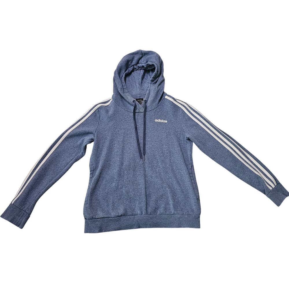 adidas Size Small Hoodie Blue white strips on sleeves